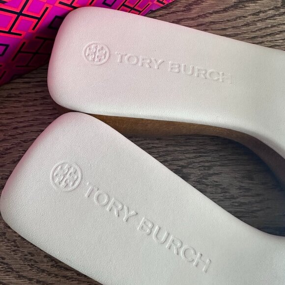 NWT! NEW! Tory Burch basketweave clogs new cream -Women US 7 - Picture 3 of 11